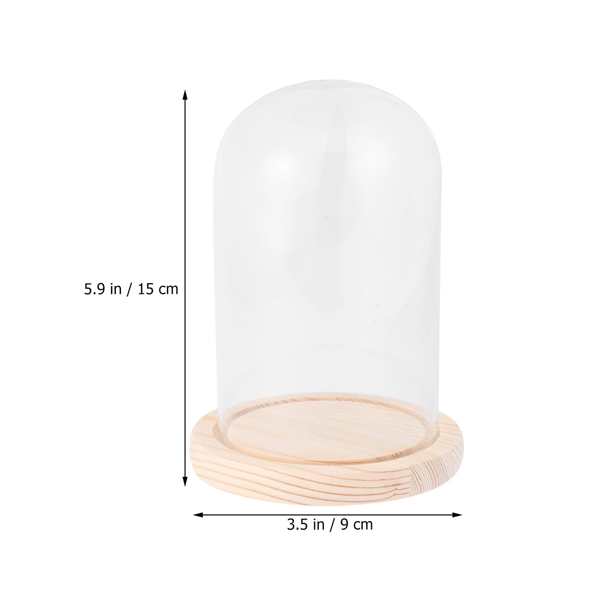 9x15cm Elegant Glass Dome for  - Plastic Dome Clear ulasan dan harga