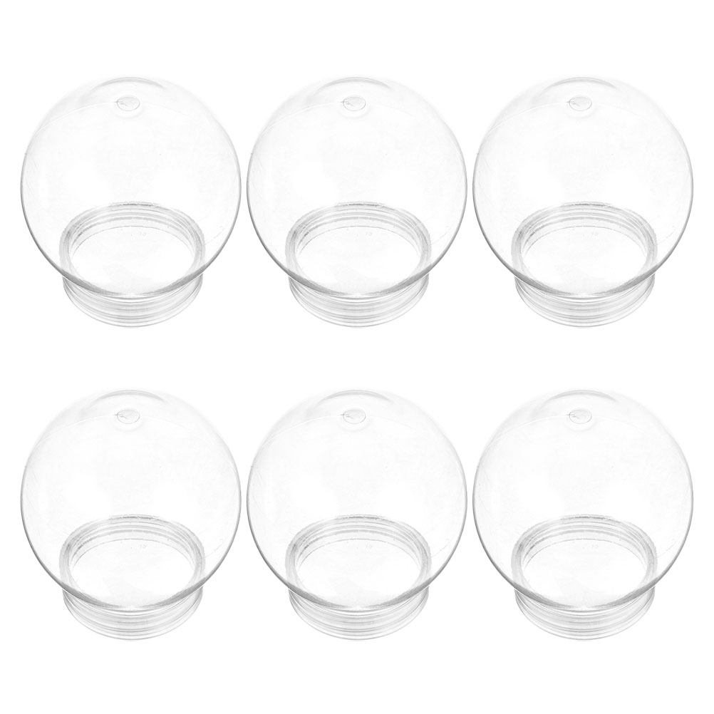 6Pcs Empty Clear Snow Globe Co - Plastic Dome Clear ulasan dan harga